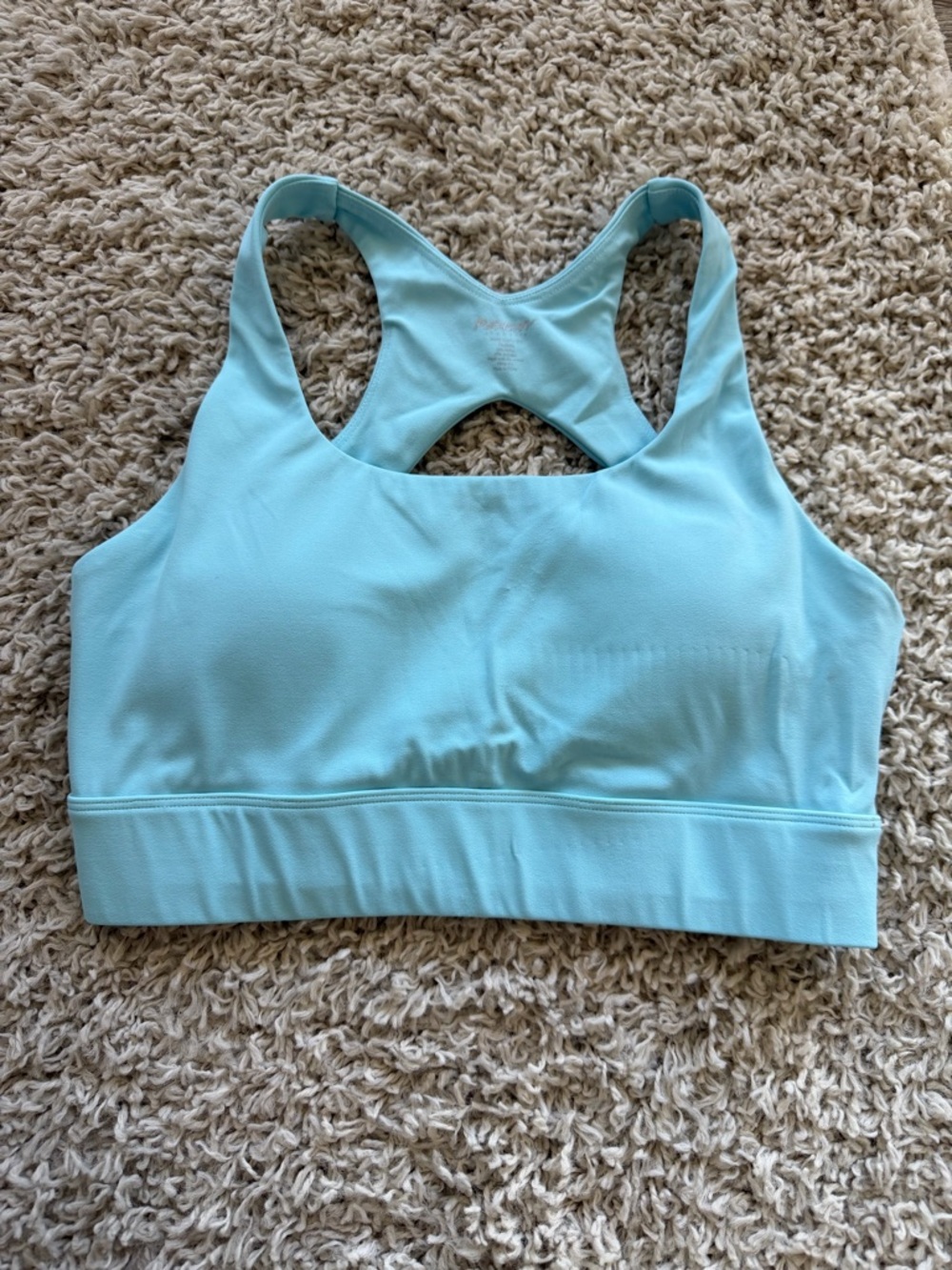 Seamless Light Blue Racerback Sports Bra